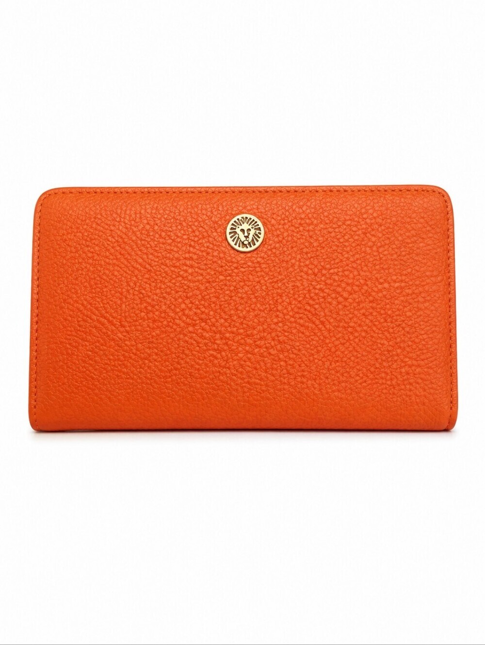 ANNE KLEIN Coral Orange Pebble Bi-fold Wallet